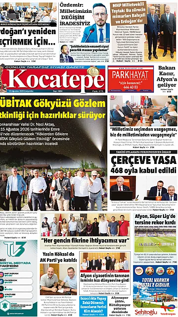 E-Gazete - Tarih: 12 Ağustos 2026
