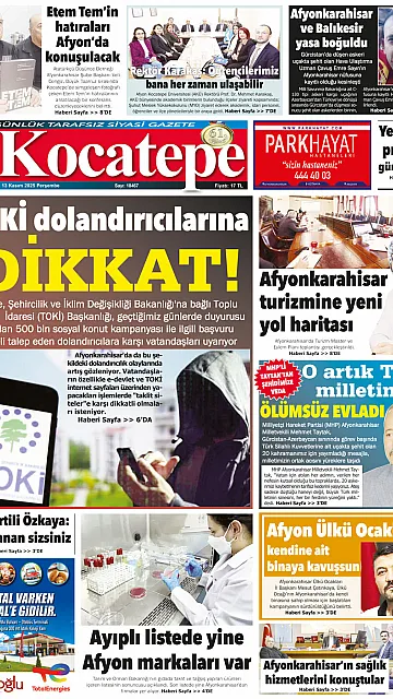 E-Gazete - Tarih: 13 Kasım 2025