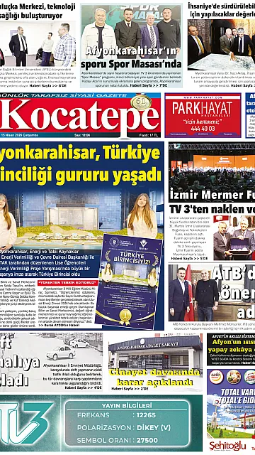 E-Gazete - Tarih: 15 Nisan 2026