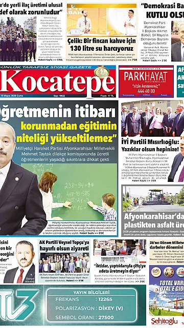 E-Gazete - Tarih: 15 Mayıs 2026