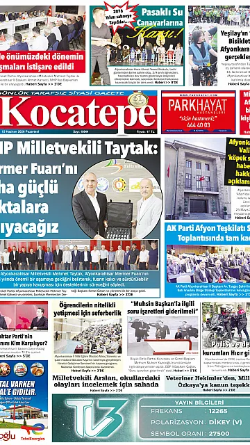 E-Gazete - Tarih: 15 Haziran 2026