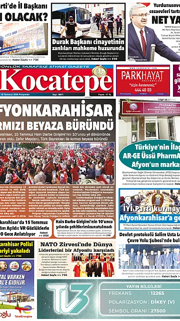 E-Gazete - Tarih: 16 Temmuz 2026