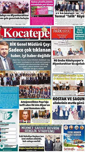 E-Gazete - Tarih: 17 Ağustos 2026