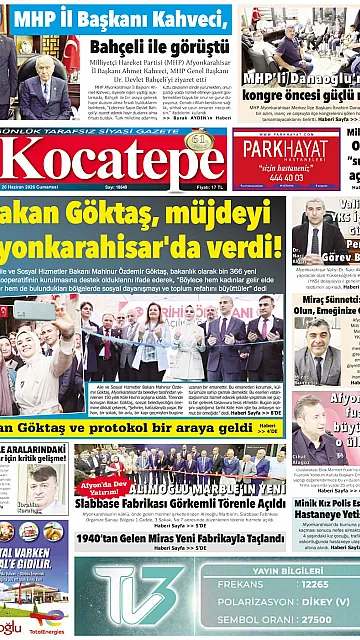 E-Gazete - Tarih: 20 Haziran 2026