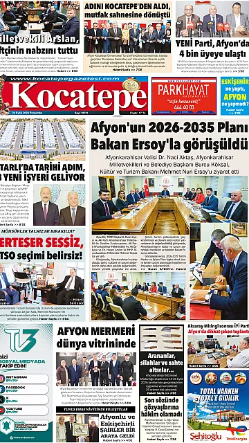 E-Gazete - Tarih: 24 Eylül 2026