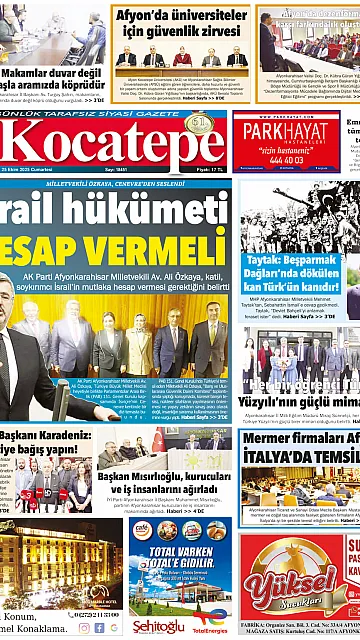 E-Gazete - Tarih: 25 Ekim 2025