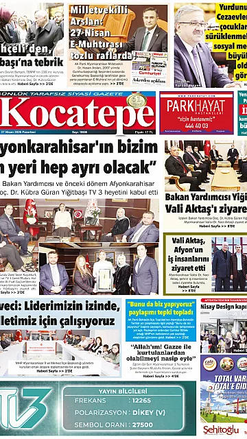 E-Gazete - Tarih: 27 Nisan 2026