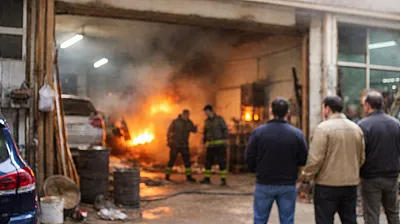 Afyon'da Sanayi Sitesinde Yangın: Baba ve Oğul Ölümden Döndü!
