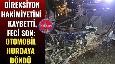 Direksiyon Hakimiyetini Kaybetti, Feci Son: Otomobil Hurdaya Döndü