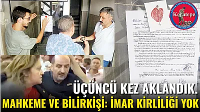 Üçüncü Kez Aklandık. Mahkeme ve Bilirkişi: İmar Kirliliği Yok