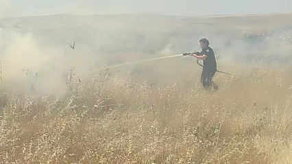 Afyonkarahisar'da Ot Yangınına Anında Müdahale