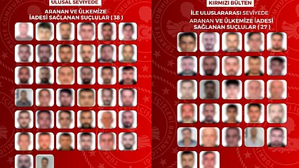 Kırmızı Bültenle Aranan 27 Kişi Dahil 65 Suçlu Türkiye'ye Getirildi