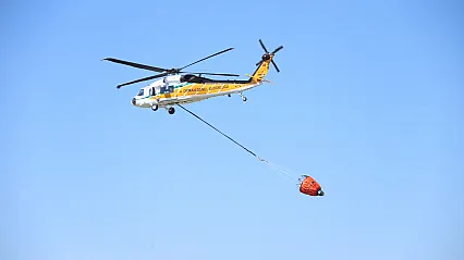 Orman Yangınında Yerli Yangın Söndürme Helikopteri 'Nefes' Mesai Yaptı