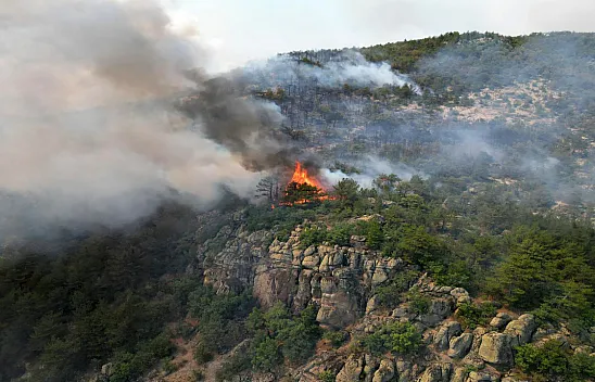 Orman Yangını Faciası Havadan Görüntülendi