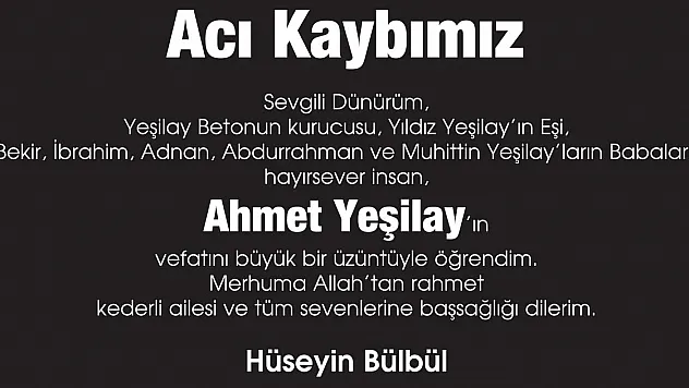 Acı Kaybımız