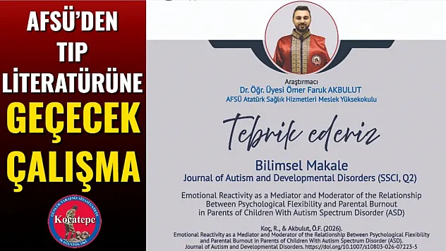 AFSÜ'den Tıp Literatürüne Geçecek Çalışma