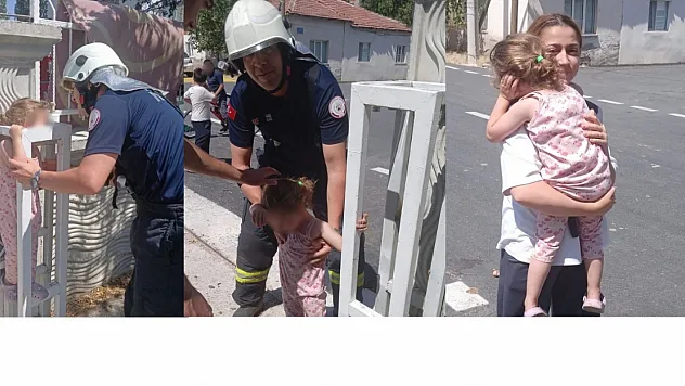 Afyon'da Yürekleri Ağza Getiren Olay! Küçük Çocuğu İtfaiye Kurtardı
