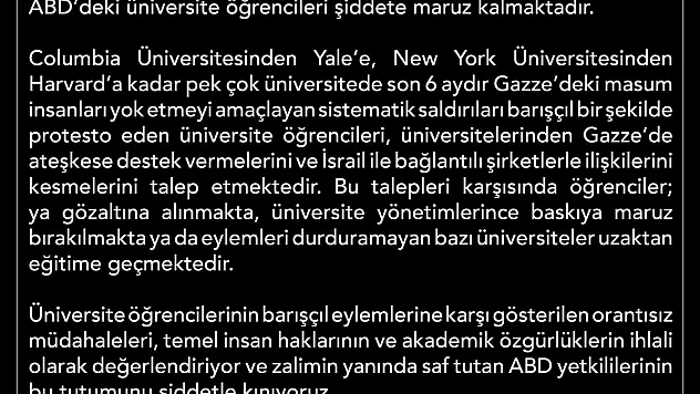 Afyon’dan ABD’ye Kınama