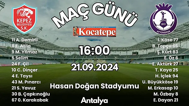 Afyonspor Maçı Başladı, İşte İlk 11