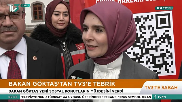 Bakan Göktaş'tan TV3'e Kutlama