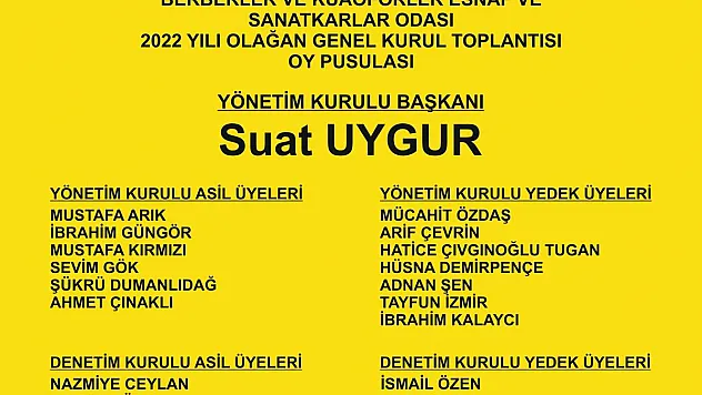 Berber ve Kuaförler Odası seçiminde tek aday