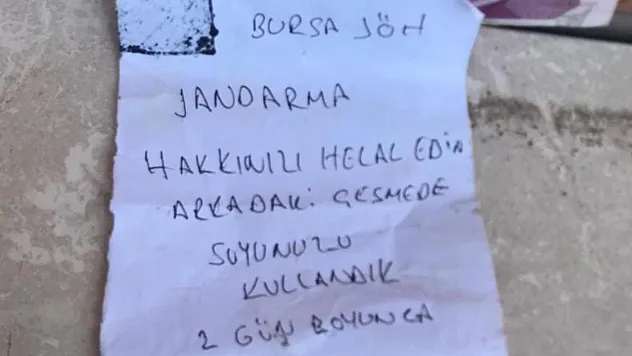 Büyükyenice Köyü'nde Duygulandıran Not