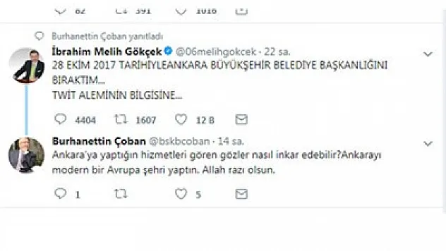 Çoban’dan Gökçek’e destek – Kocatepe Gazetesi