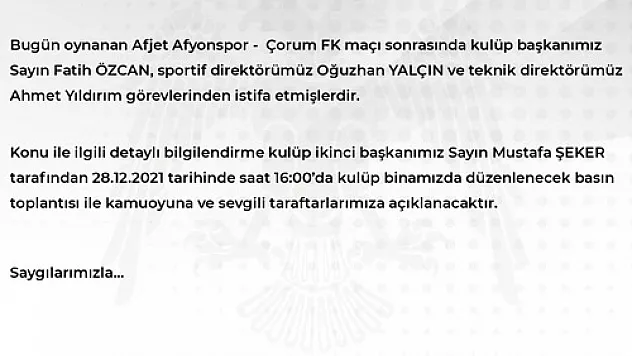Çorum'da  yenilgi  depremi