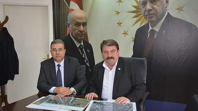 Dinar'da üst geçit projesi incelendi