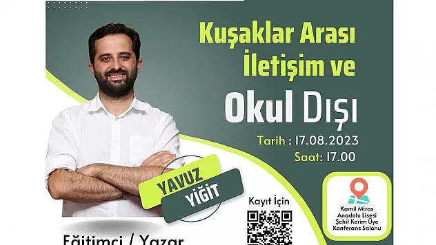 Eğitimci ve Yazar Yavuz Yiğit, yönetici ve öğretmenlere seminer verecek