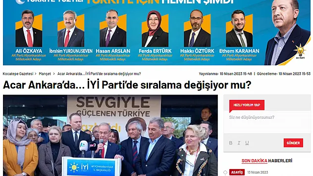 Gazeteniz Kocatepe 3 gün önce yazmıştı