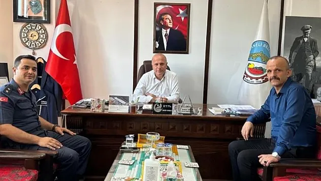 İlçe Jandarma Komutanı Soy, Belediye Başkanı Torun'u makamında ziyaret etti