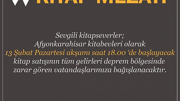 Kitap mezatının tüm geliri depremzedelere bağışlanacak