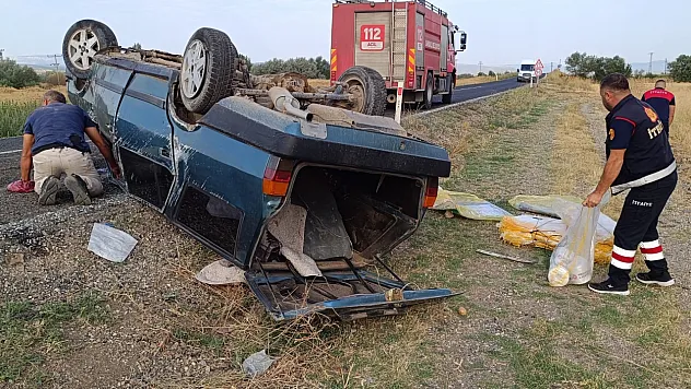 Kontrolden Çıkan Otomobil Takla Attı: 1 Yaralı
