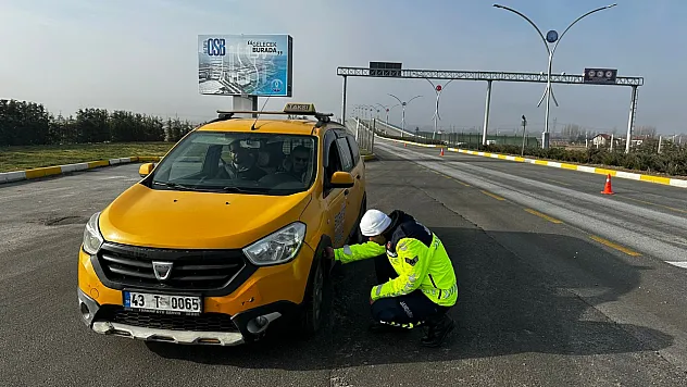 Kütahya'da Kış Lastiği Denetimi Yapıldı