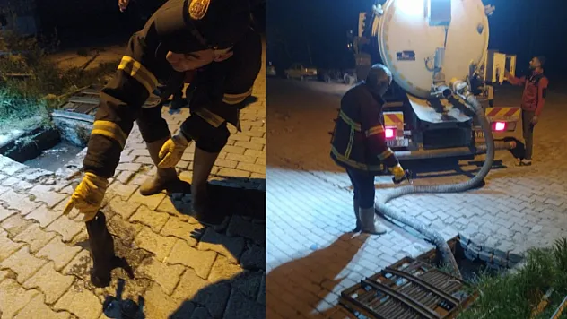 Menfeze Düşen Yavru Köpeği İtfaiye Ekipleri Kurtardı