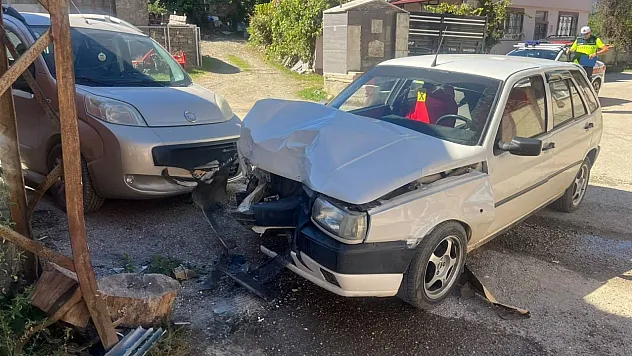 Otomobil Elektrik Direğine Çarptı: 1 Yaralı