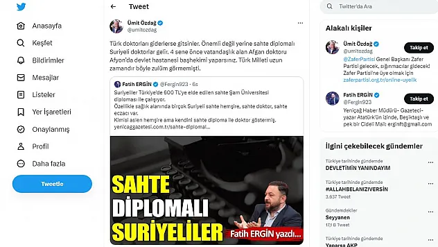 Özkaya’dan Özdağ’a: Afyon’u alet etmeyin