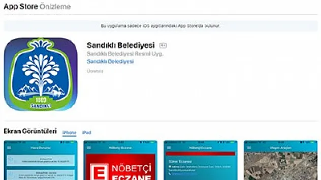Sandıklı APP Store'de