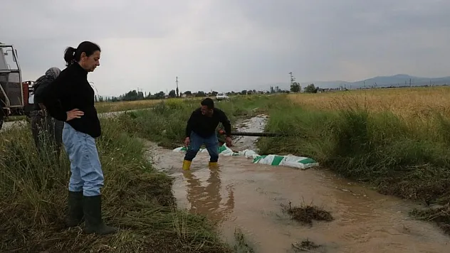 Sandıklı'da sağanak yağış tarım arazilerine zarar verdi