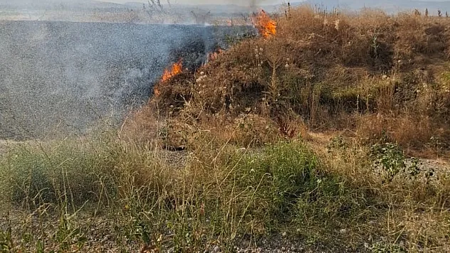 Şuhut'ta Anız Yangını Paniğe Neden Oldu