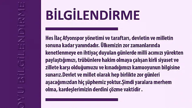 “Tribünlere hakim olmaya çalışan kirli siyasete karşıyız”