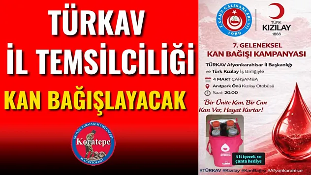 TÜRKAV İl Temsilciliği Kan Bağışlayacak