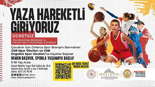 ÜCRETSİZ YAZ SPOR OKULLARI KURSU KAYITLARI BAŞLADI