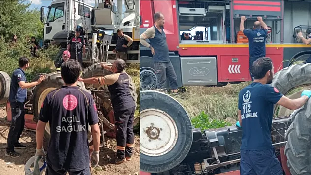 Yaşlı Adam Ters Dönen Traktörün Altında Kaldı