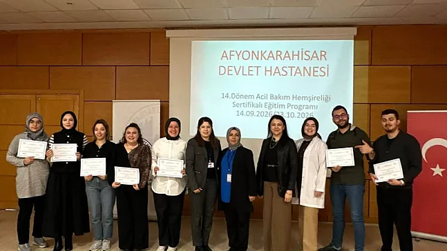 Afyon Devlet Hastanesi'nde 14. Dönem Acil Bakım Sertifika Heyecanı