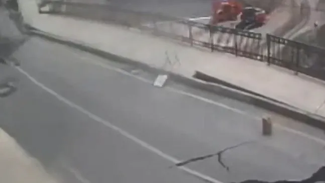 Rize'de Yol Çöktü. İşte O Anlar