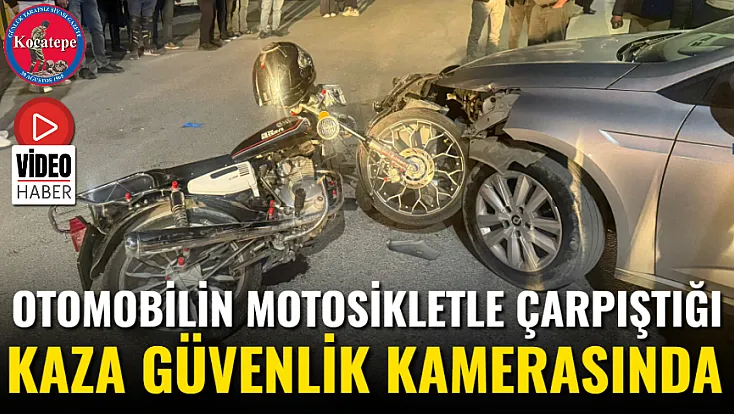 Otomobilin Motosikletle Çarpıştığı Kaza Güvenlik Kamerasında