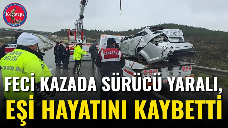 Feci Kazada Sürücü Yaralı, Eşi Hayatını Kaybetti
