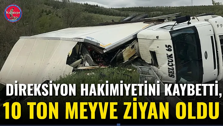 Direksiyon Hakimiyetini Kaybetti, 10 Ton Meyve Ziyan Oldu